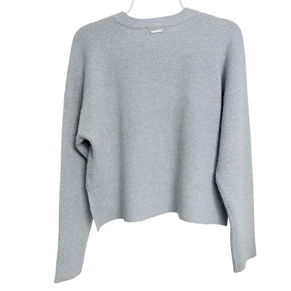MICHAEL Michael Kors Chambray Waffle-Knit Cropped Sweater Large NWT - Picture 3 of 8